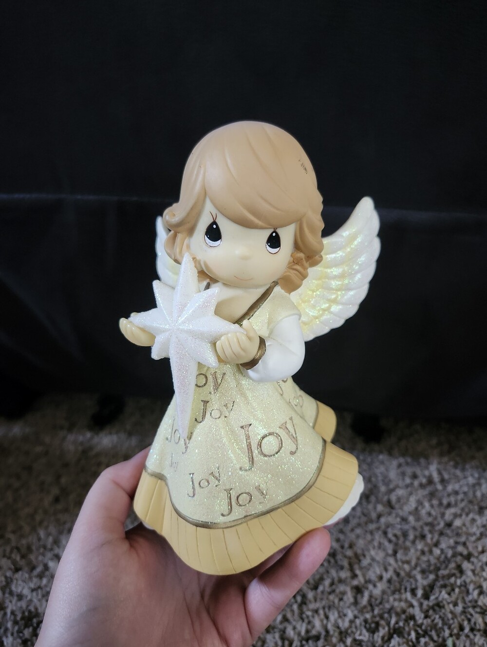Precious Moments Cream and Gold Joy Angel Figurine